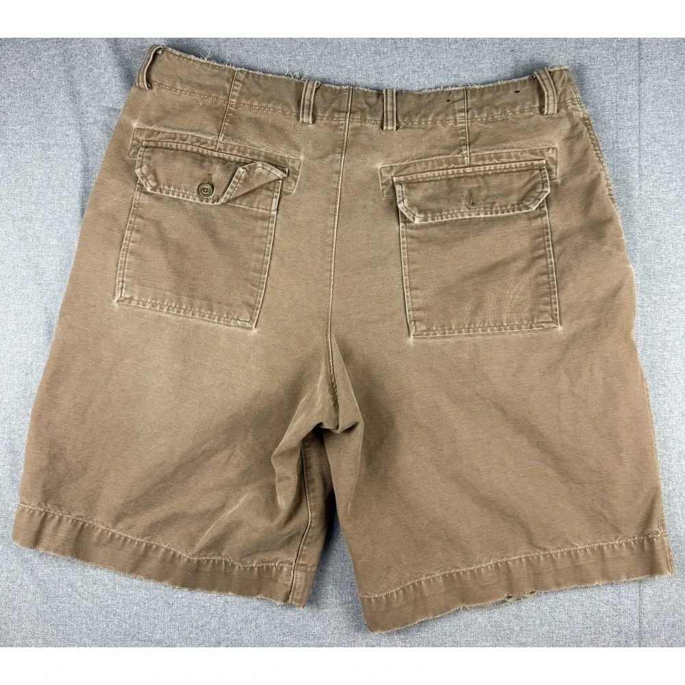 Banana Republic Men's Brown Chino Shorts Size 36 Flat Front Casual Cotton